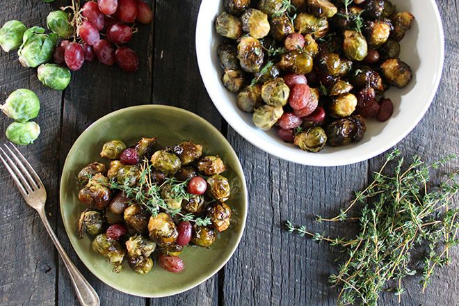 Balsamic Brussels Sprouts and Red Grapes | nutritionstripped.com