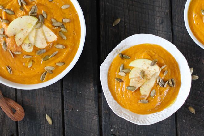 Creamy Butternut Squash and Apple Soup // nutritionstripped.com