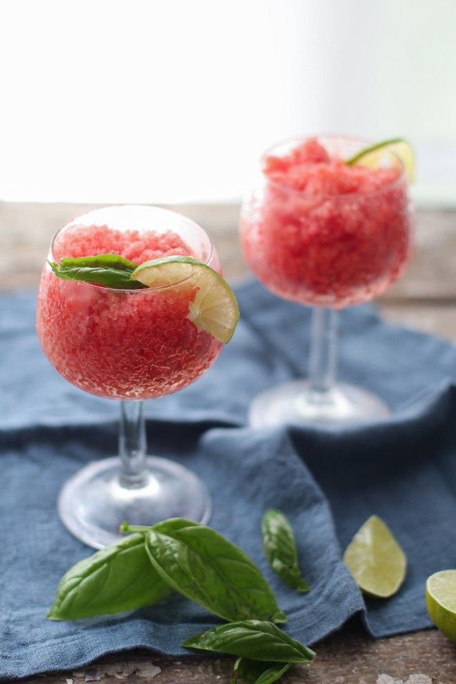 Watermelon Granita with Basil | Nutrition Stripped, with lime and basil
