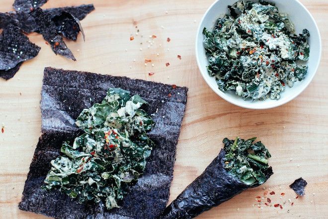 Kale Caesar Salad Nori Wraps | Nutrition Stripped