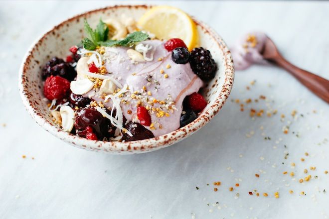 Frozen Berries and Pink Cashew Cream | Nutrition Stripped