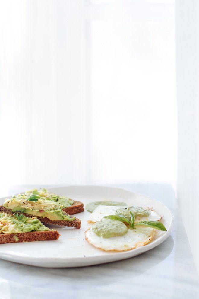 Pesto Green Eggs with Avocado Toast | Nutrition Stripped