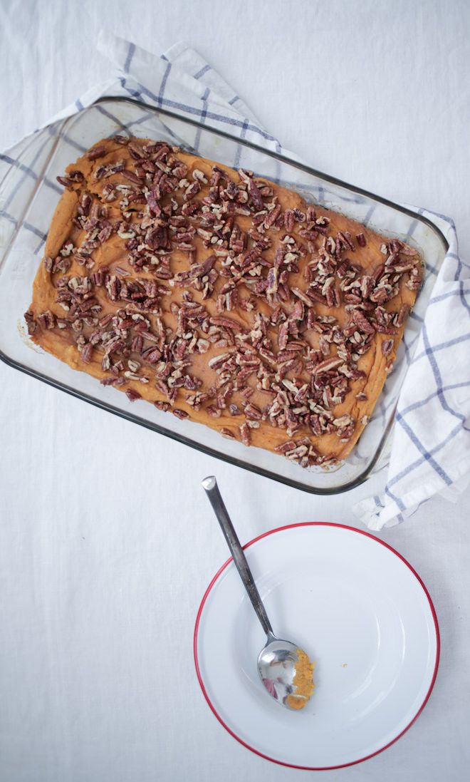 Healthy Sweet Potato Casserole with Pecan Topping | Nutrition Stripped