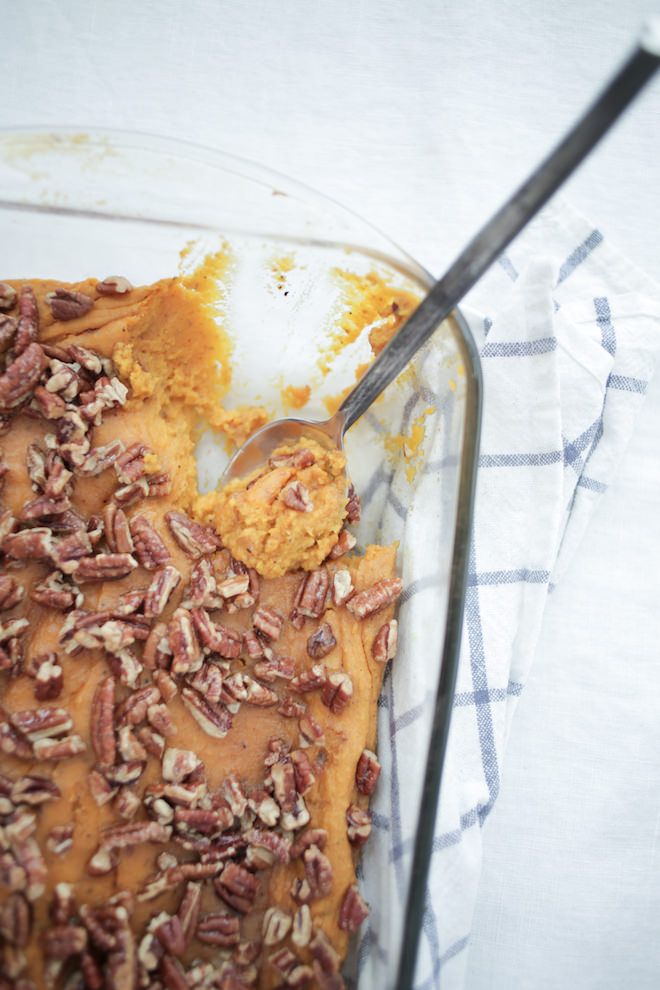 Healthy Sweet Potato Casserole with Pecan Topping | Nutrition Stripped