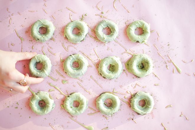 Mini Matcha Cake Donuts with Matcha Glaze | Nutrition Stripped