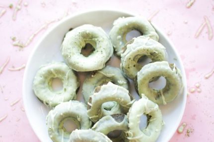 Mini Matcha Cake Donuts with Matcha Glaze | Nutrition Stripped