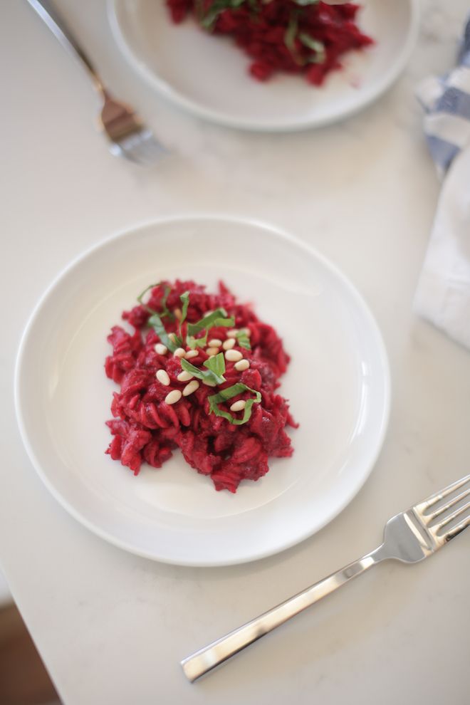 Beet Marinara with Brown Rice Pasta | Nutrition Stripped