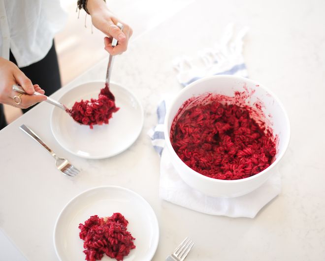 Beet Marinara with Brown Rice Pasta | Nutrition Stripped
