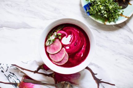 Chilled Borscht Soup with Dill Coconut Yogurt | Nutrition Stripped