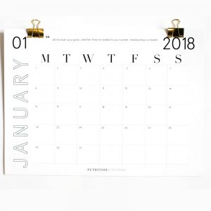Stationery Nutrition Stripped | Calendar 2018