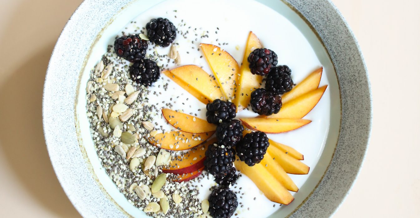 Peach and Blackberry Yogurt Bowl | Nutrition Stripped Foundational Five