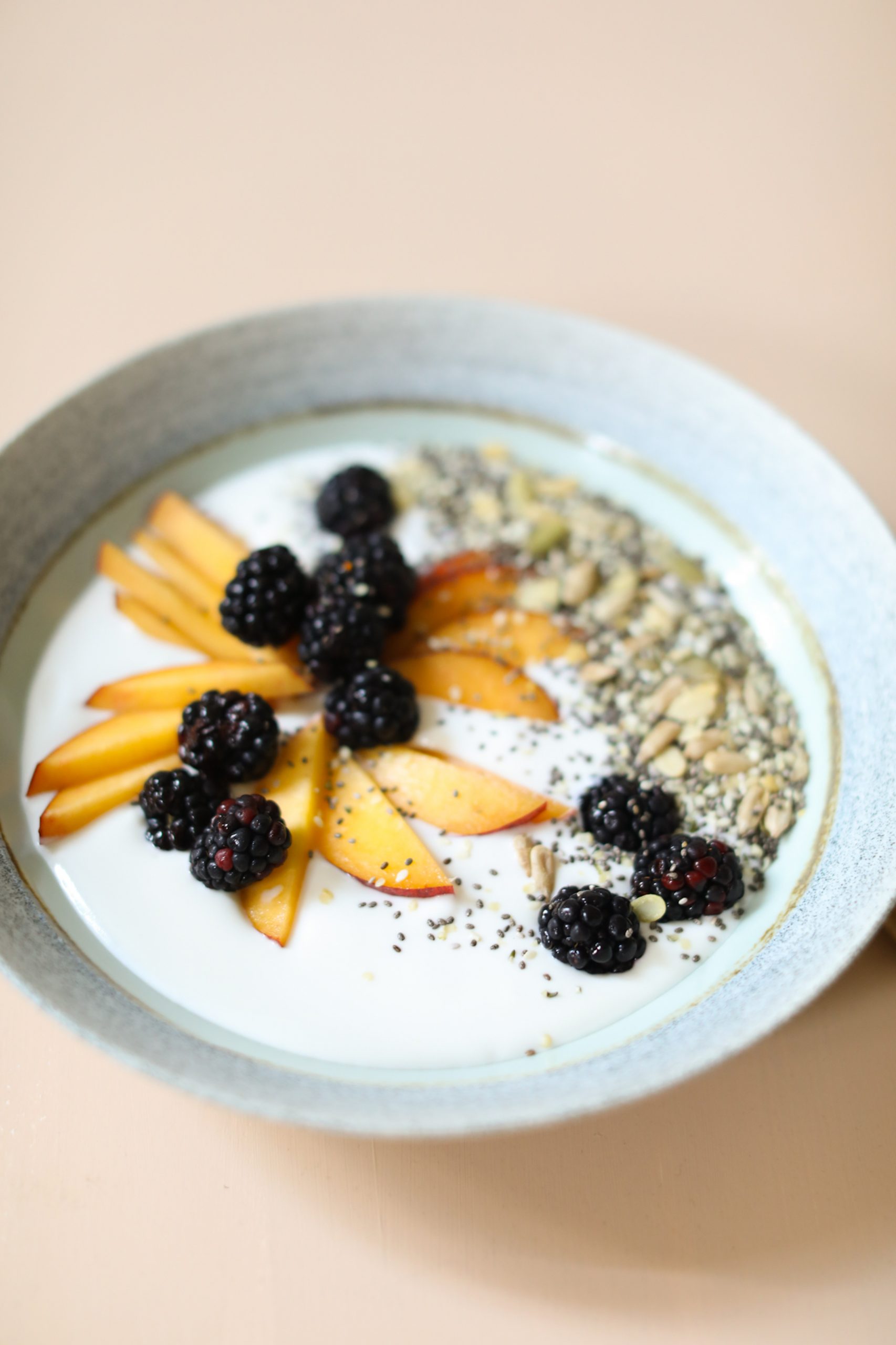 Peach and Blackberry Yogurt Bowl | Nutrition Stripped Foundational Five